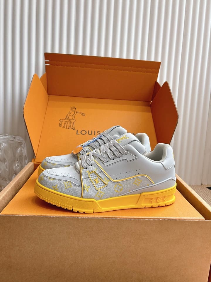 Louis Vuitton LV Trainer Sneakers in All Black Silver Monogram