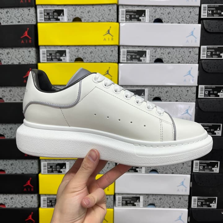 Alexander McQueen Oversized Low-Top Sneakers in All Black With White Sole