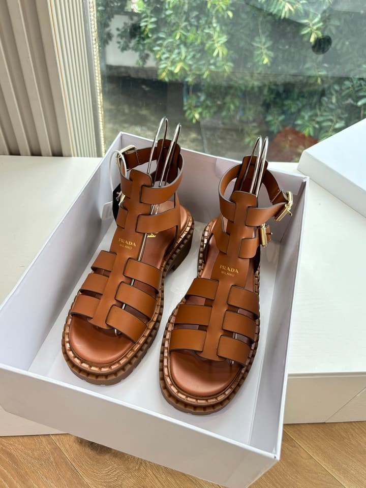 Prada 2025 Spring/Summer Cage Sandals in Black
