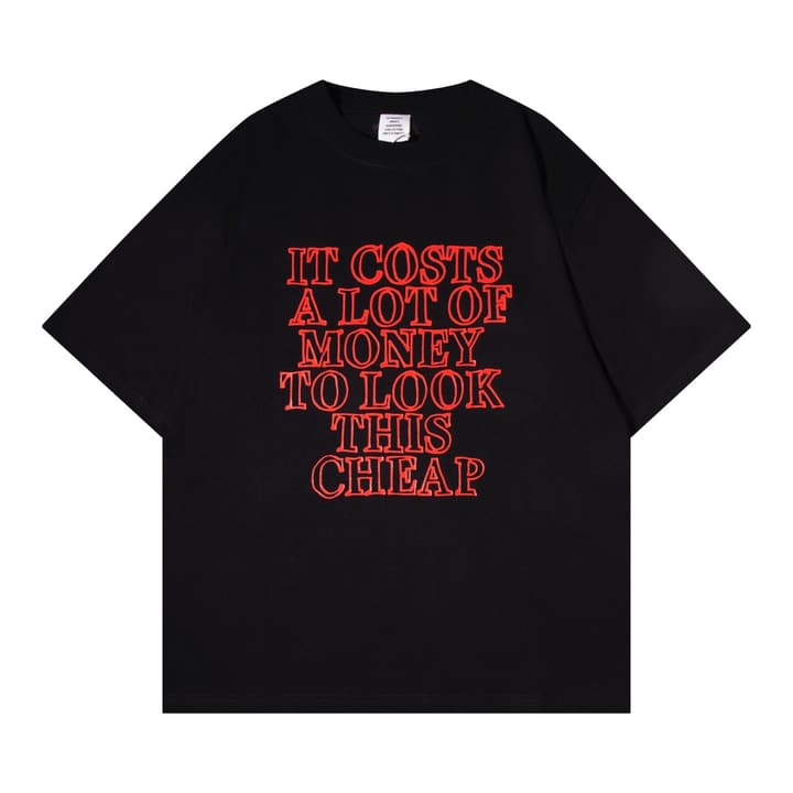 Vetements Red Letter Print Relaxed T-Shirt – Spring/Summer Collection in Black