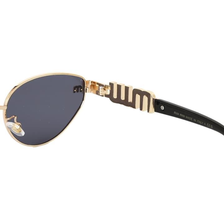 Miu Miu Logo Oval Gradient Sunglasses in Gold