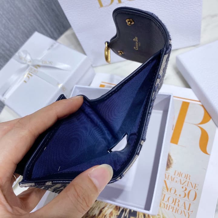 Dior Oblique Saddle Tri-fold Wallet