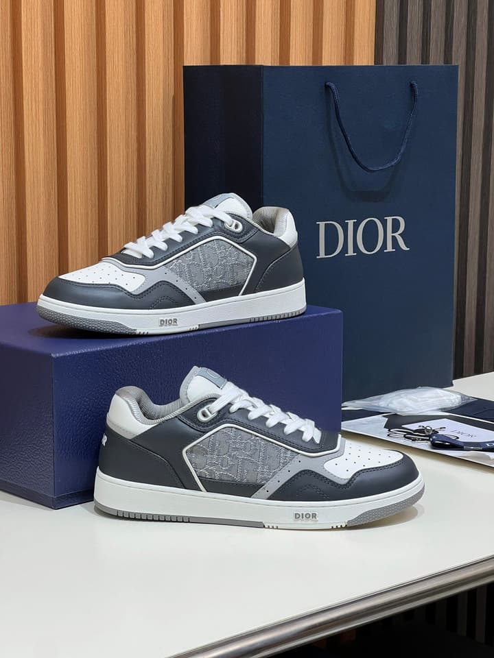 Dior B27 Unisex Sneakers – 2025 Collection in Black And Khaki Oblique