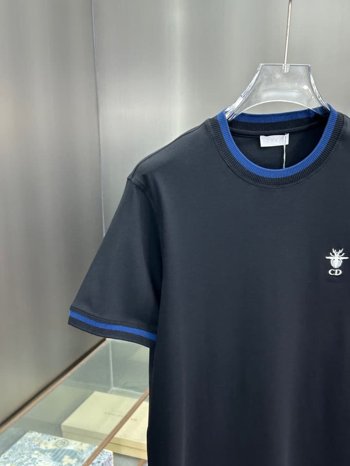 Dior 3D Logo High-Count Cotton T-Shirt – 2026SS in Black With Blue Graffiti Logo
