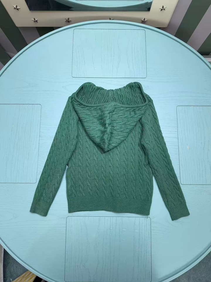 Ralph Lauren Classic Knit Cardigan – 2025SS – Kids Collection in Muted Sage Green