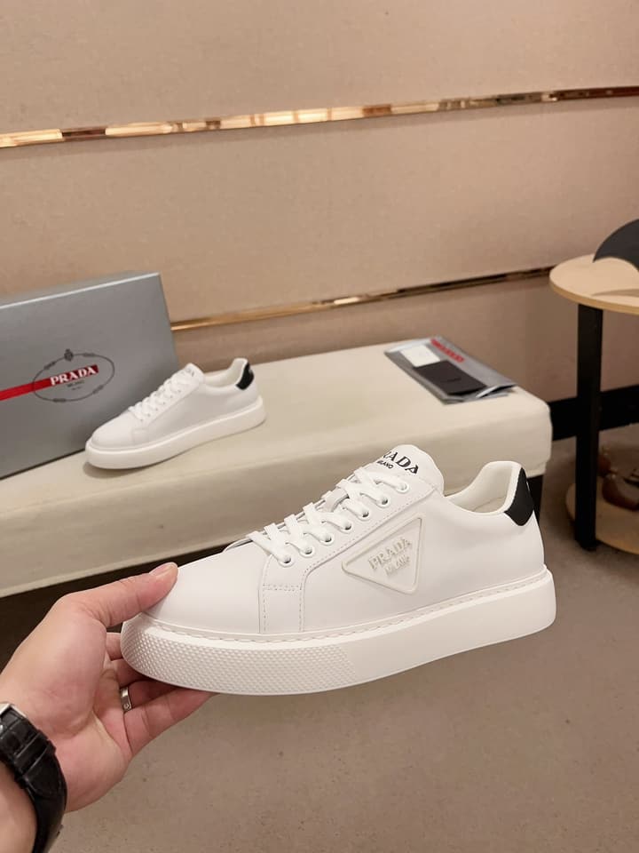 Prada Men's Air Cushion Sneakers in Dark Grey Monochromatic