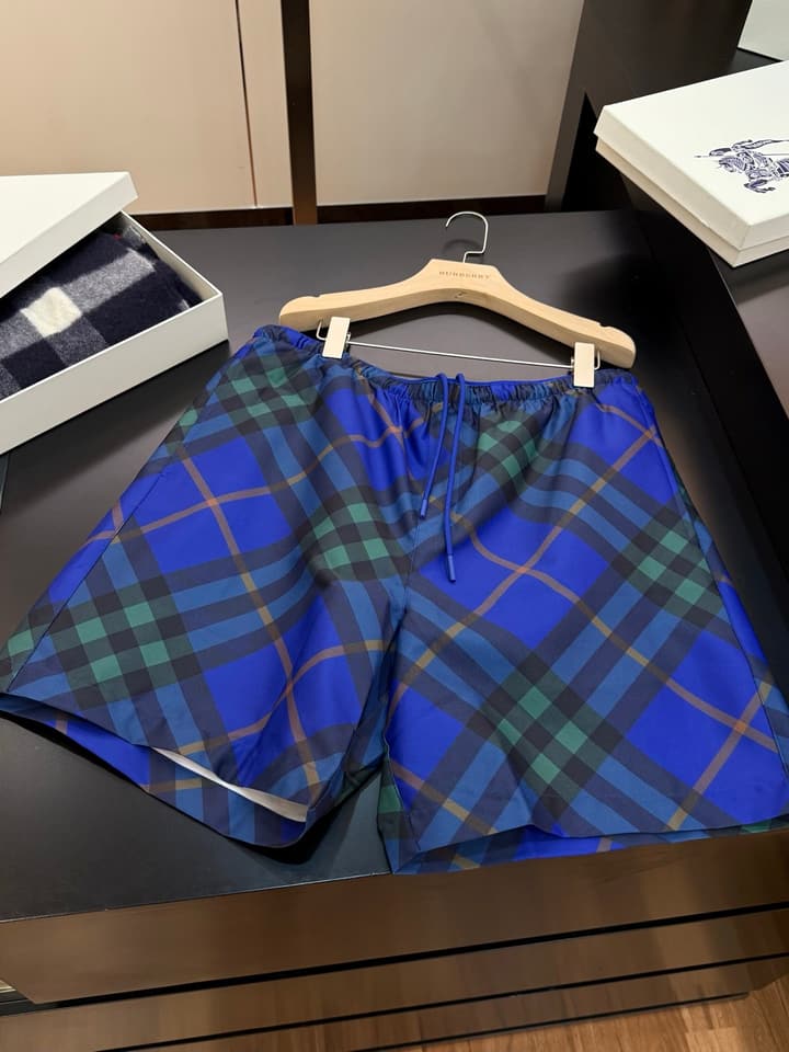 Burberry Diagonal Check Swim Shorts in Apricot