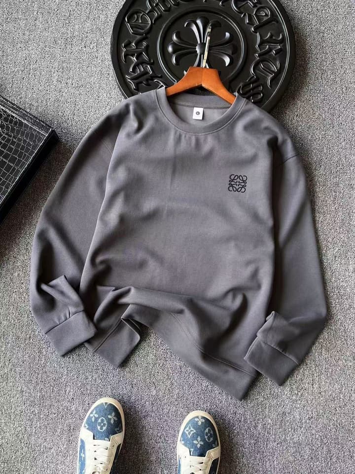 Loewe Air Cotton Round Neck Sweatshirt in Cement Grey