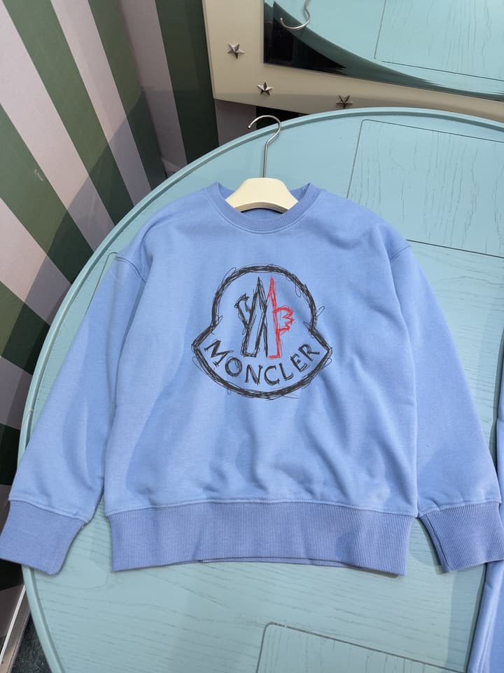 Moncler Kids Crewneck Tracksuit Set – Kids Collection – 2025FW in Light Blue Set