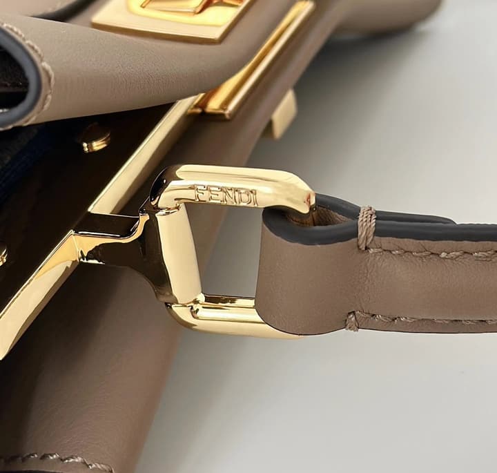 Fendi Peekaboo Classic Handbag in Classic Taupe Leather