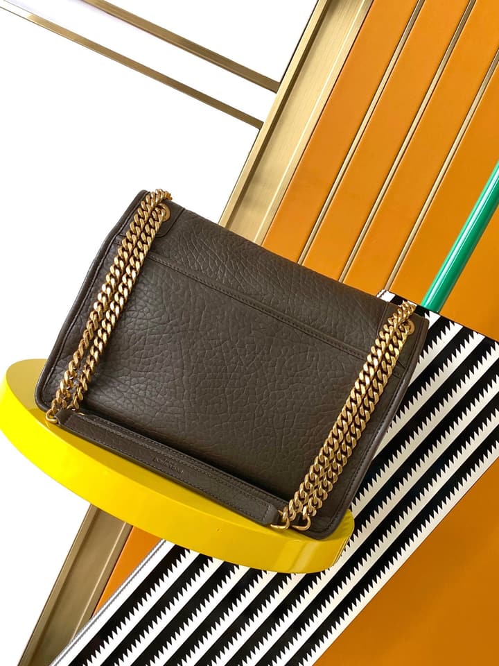 Saint Laurent Niki Medium Flap Bag in Cream Leather
