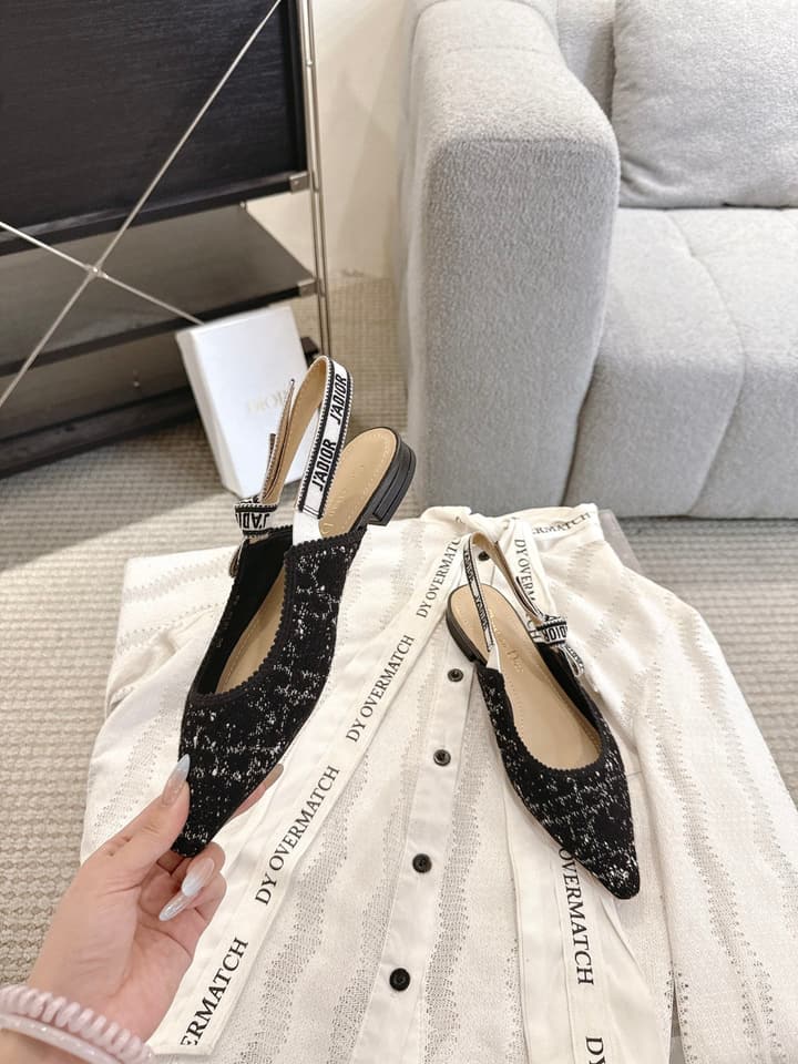 Dior J'Adior Embroidered Kitten Heel Sandals in Defined Black Oblique