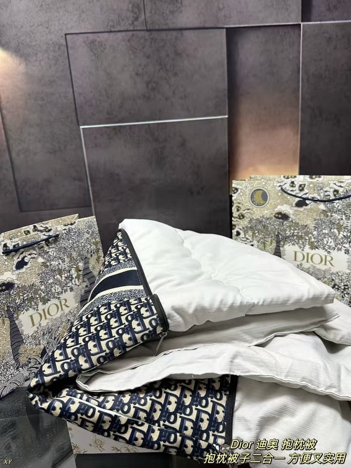 Dior Pillow Blanket Cushion in Black And White Oblique
