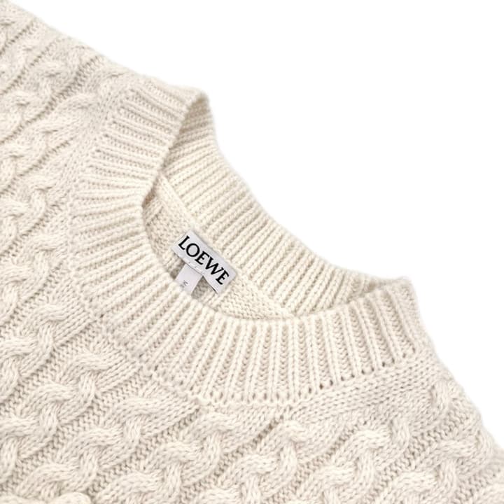 Loewe Anagram Braided Knit Sweater Vest in Apricot