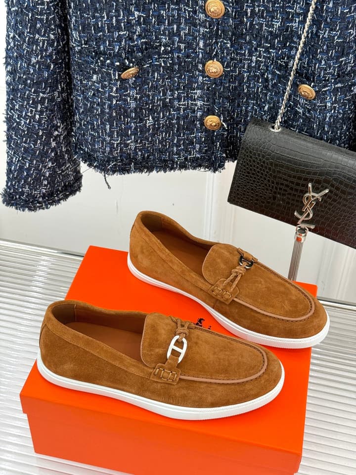 Hermès Retro Couple's Loafers – 25FW in Dark Brown