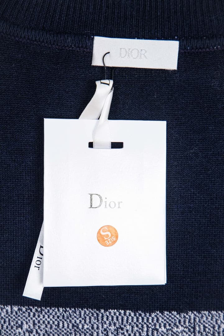Dior Monogram Double-Sided Jacquard Crewneck Sweater – 24SS in Navy Monogram Pattern