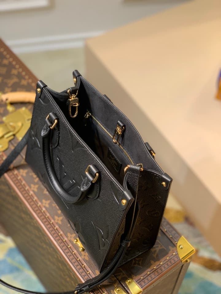 Louis Vuitton Onthego Small Tote Bag in Black Monogram Empreinte