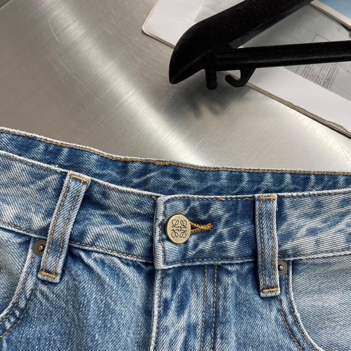Loewe Washed Straight-Leg Denim Jeans – 2026 in Washed Blue