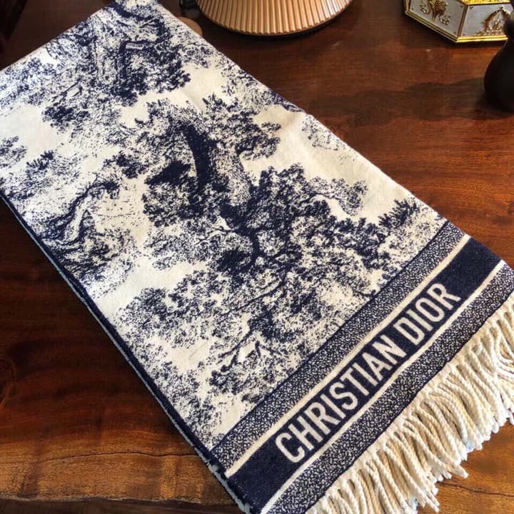 Dior Animal Print Cashmere-Wool Scarf