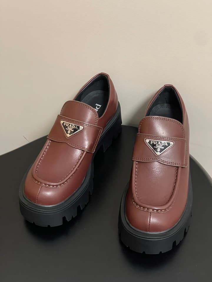 Prada Thick-Soled Platform Loafers – 25FW in Deep Gloss Black