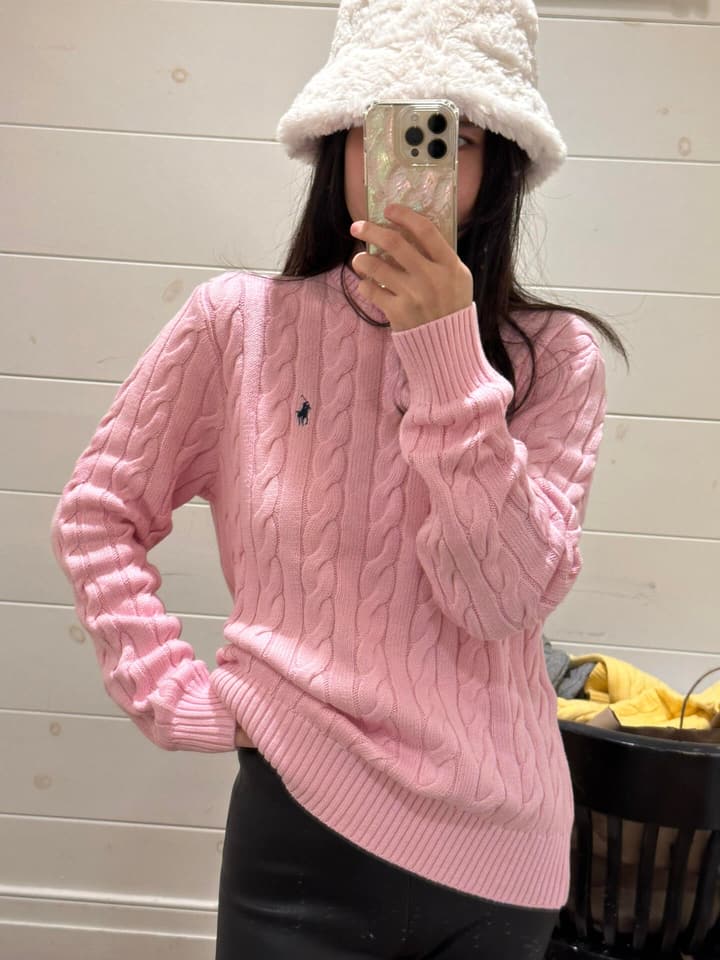 Ralph Lauren Cable Knit Loose Fit Sweater in Bright Green