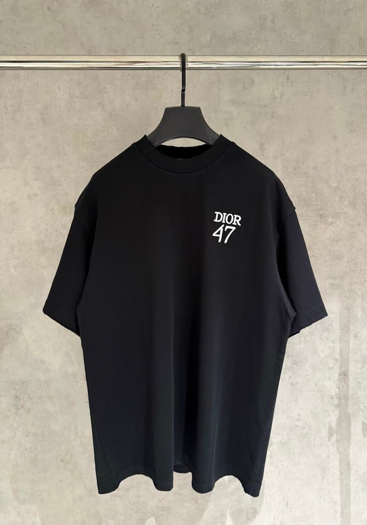 Dior Patch Embroidered Heavyweight T-Shirt in Black