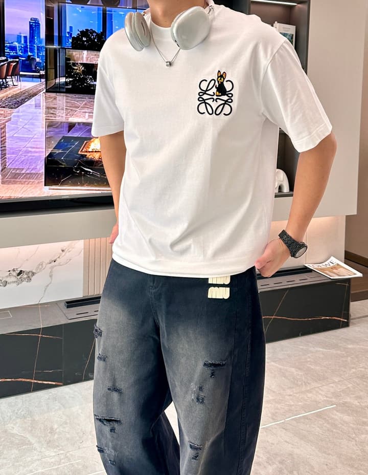 Loewe Logo Mercerized Cotton T-Shirt – 2026 Spring/Summer Collection in Black