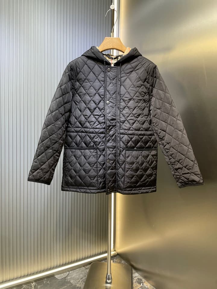 Burberry Checkerboard Padded Jacket in Black