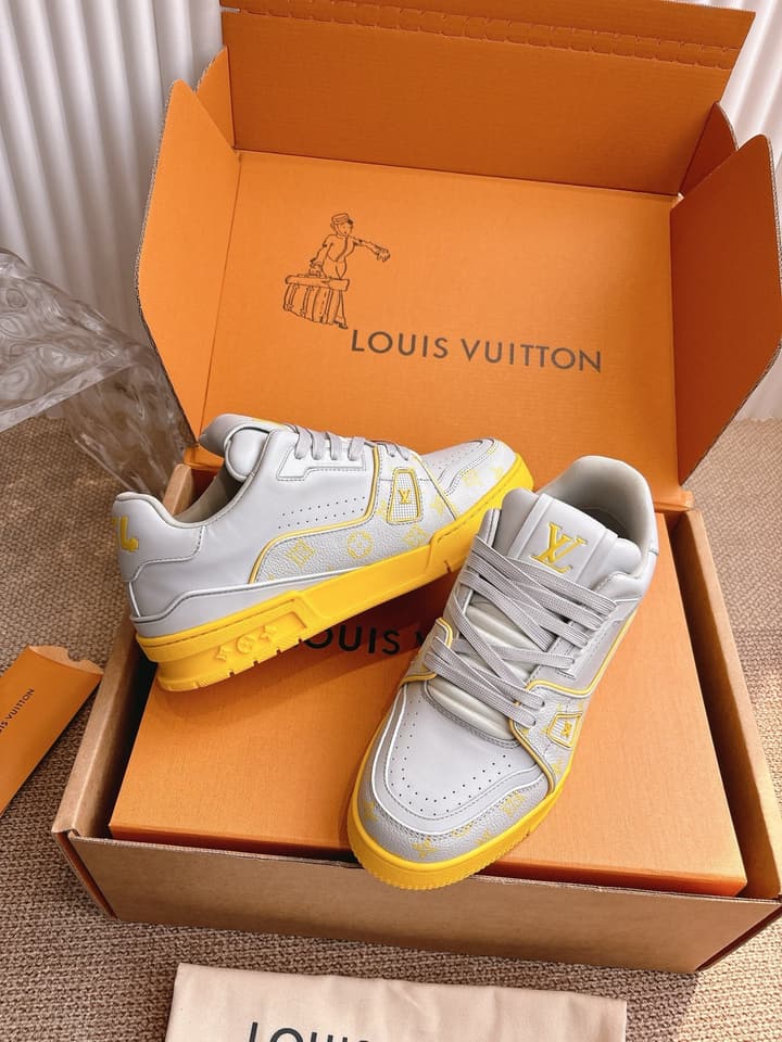 Louis Vuitton LV Trainer Sneakers in All Black Silver Monogram