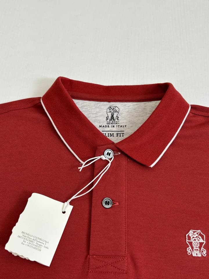 Brunello Cucinelli BC Logo Embroidered Polo Shirt – 2025 in Charcoal Grey