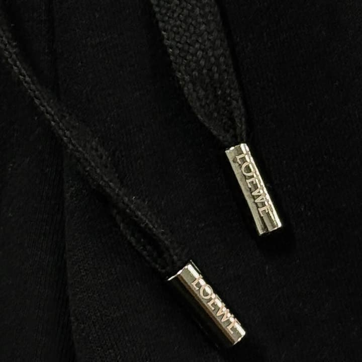 Loewe Classic Element Embroidered Shorts in Black With Blue Anagram Logo