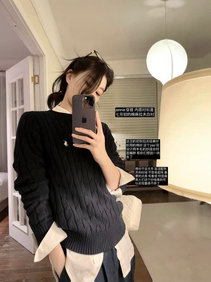 Ralph Lauren Cable Knit Sweater in Black
