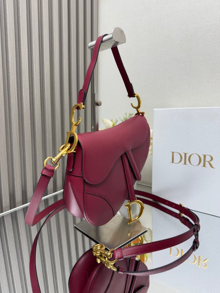 Dior Saddle Bag – Wine Red in Burgundy Red