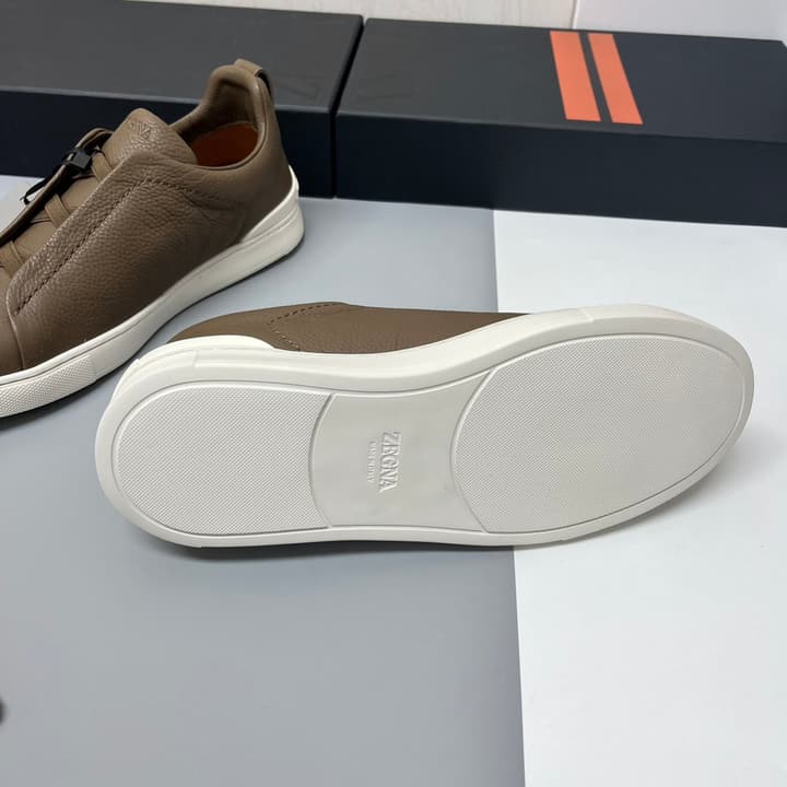 Zegna SECONDSKIN Triple Stitch™ Casual Sneakers in Monochromatic Black