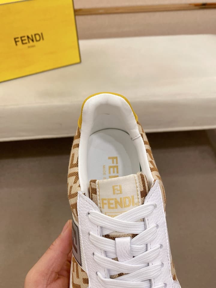 Fendi Calfskin Leather Loafers in Navy White Monogram