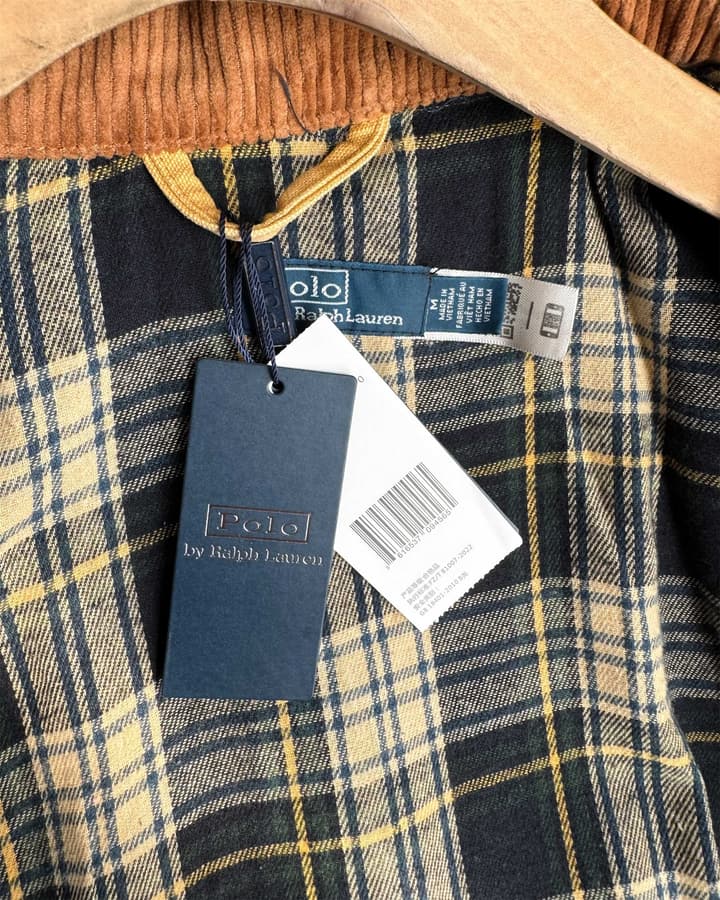 Ralph Lauren Barn Washed Distressed Jacket – 2025 Spring New in Classic Mustard Tan