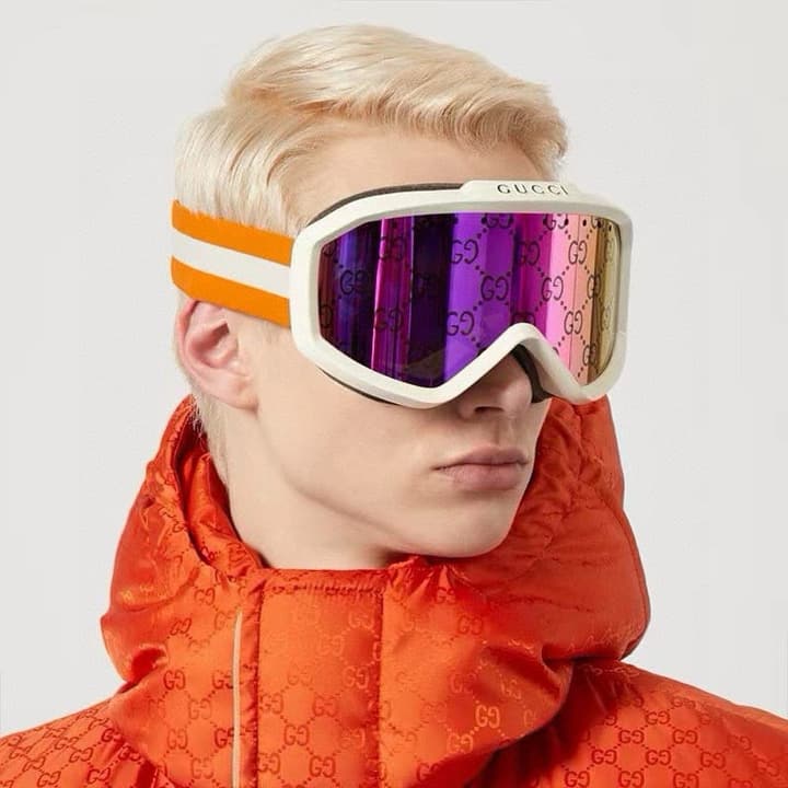 Gucci Ski Goggles in Black Frame, Silver Lens