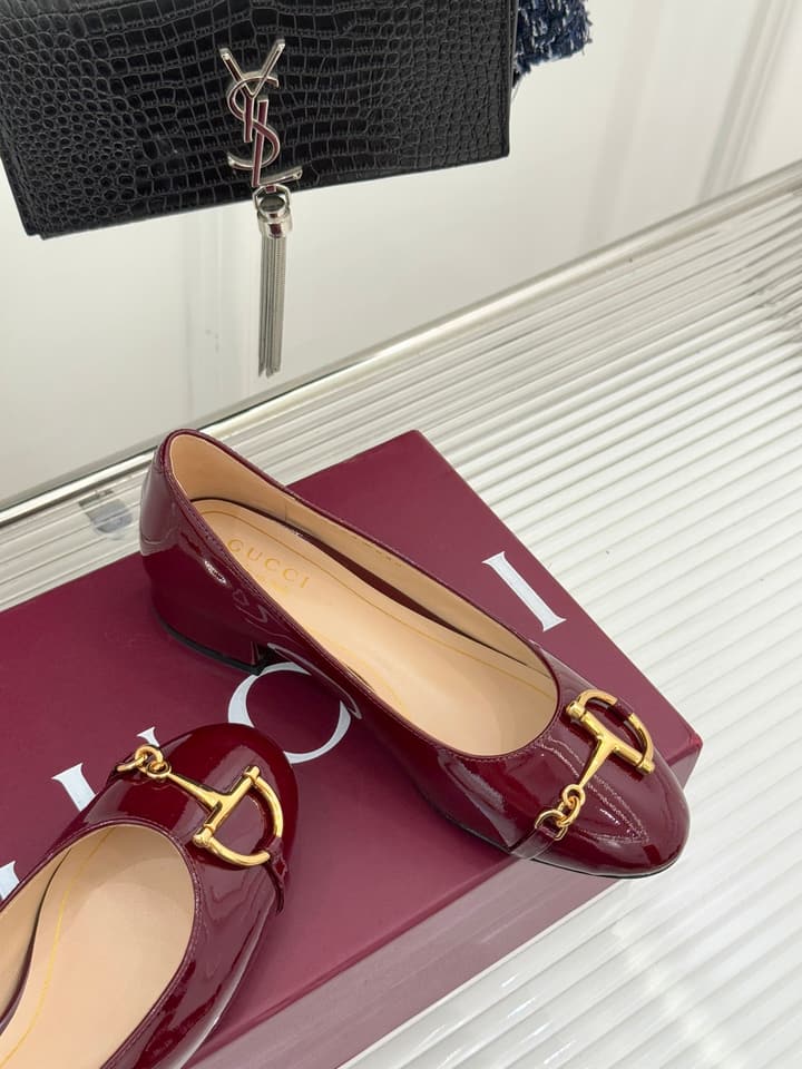 Gucci Horsebit Block Heel Pumps – 25FW in Deep Burgundy Patent Leather