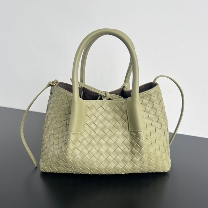 Bottega Veneta Pinacoteca Small Tote Handbag – 2025SS in Burgundy With Light Blue Lining A