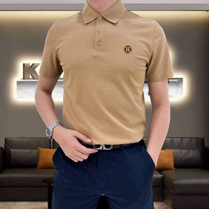 Hermès Seamless Mercerized Cotton Polo Shirt – 2026 Spring/Summer Collection in White
