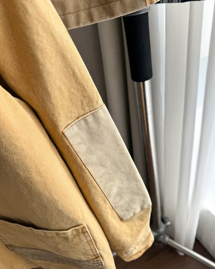 Ralph Lauren Barn Washed Distressed Jacket – 2025 Spring New in Classic Mustard Tan