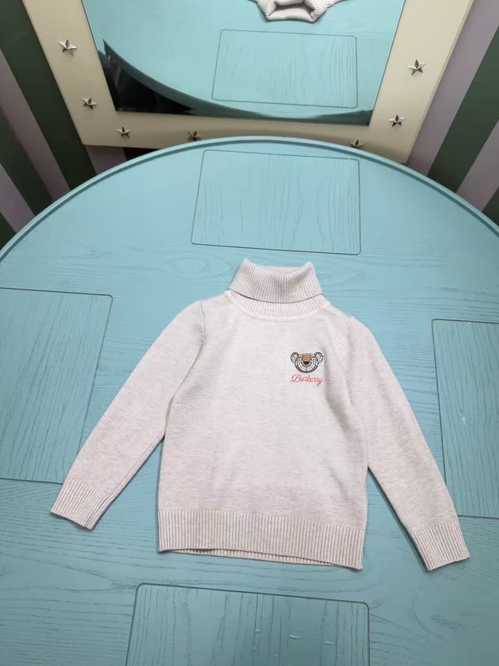 Burberry Kids High-Neck Knit Sweater – 2025SS – Kids Collection in Light Cream