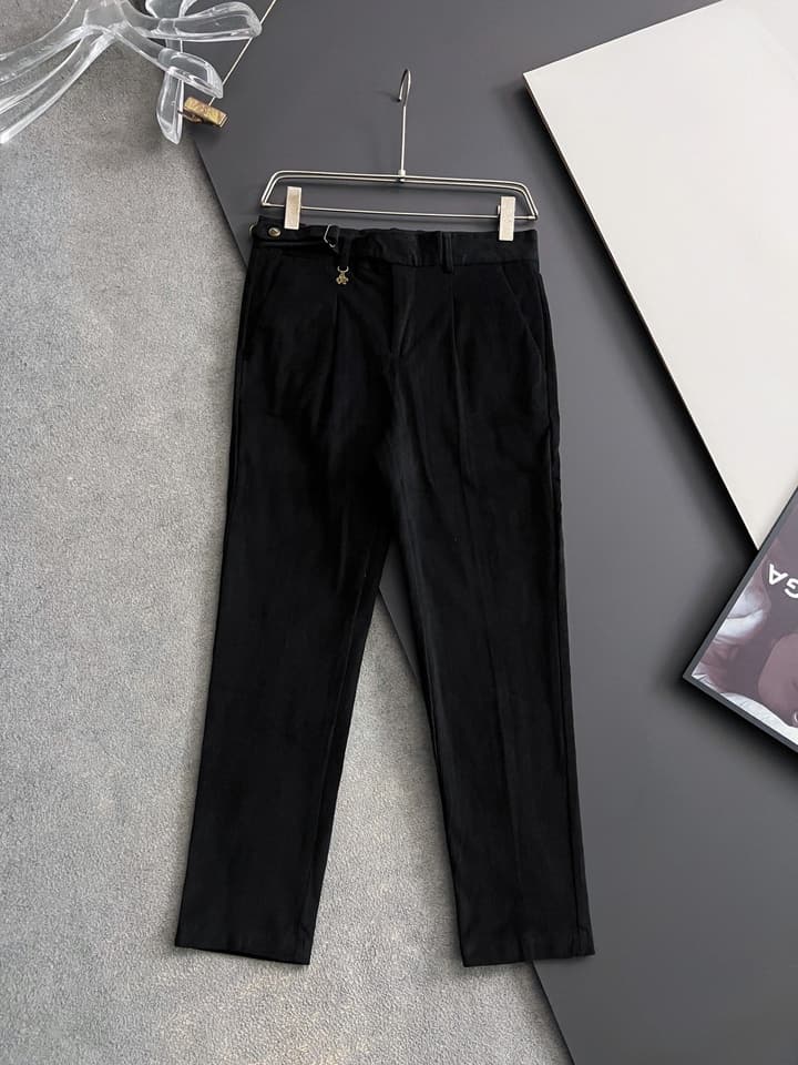 Prada Men's Pure Cotton Casual Trousers – 2025 Collection in Classic Black