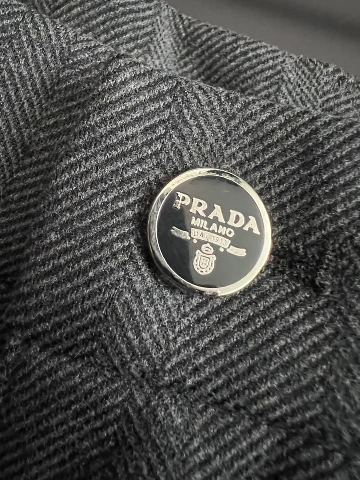 Prada Men's Cashmere Casual Trousers – 2025 Collection in Charcoal Gray