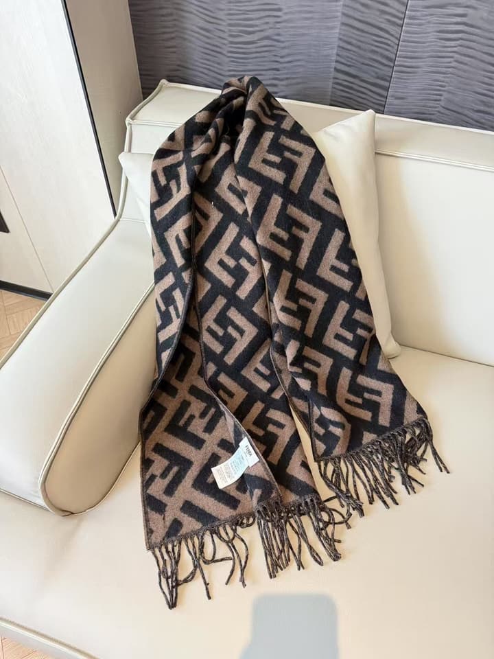 Fendi FF Monogram Cashmere Scarf