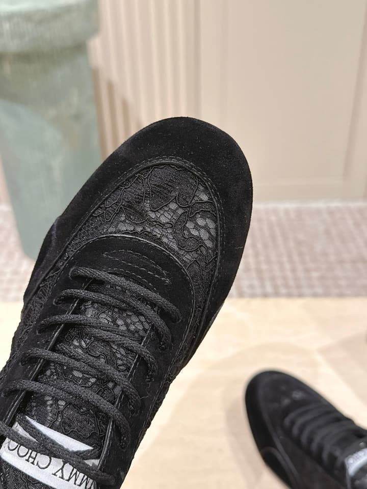 Jimmy Choo Diamond Lace Sneakers in Black Lace