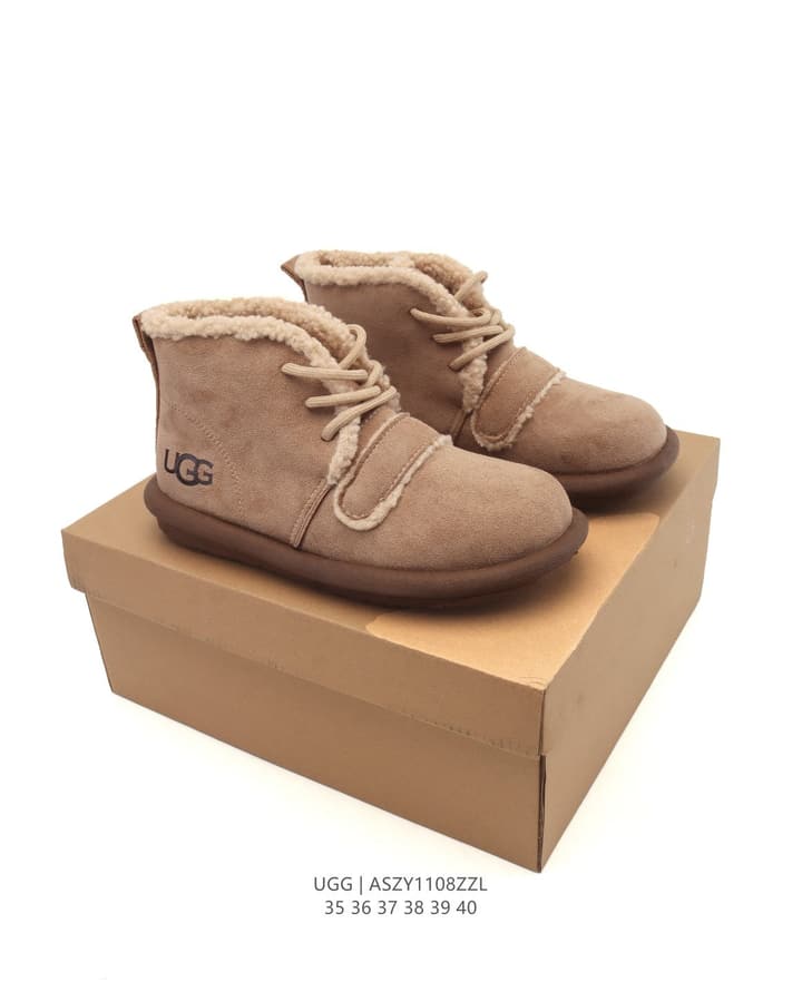 UGG Mid-Height Sheepskin Snow Boots in Light Taupe