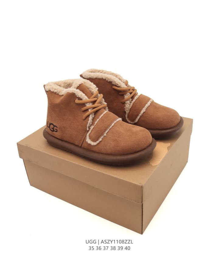 UGG Mid-Height Sheepskin Snow Boots in Light Taupe