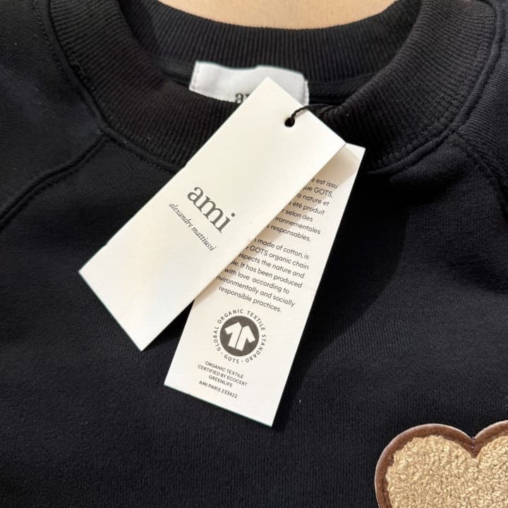AMI Paris Terry Heart Boxy Sweatshirt – 25FW in Black Sweatshirt