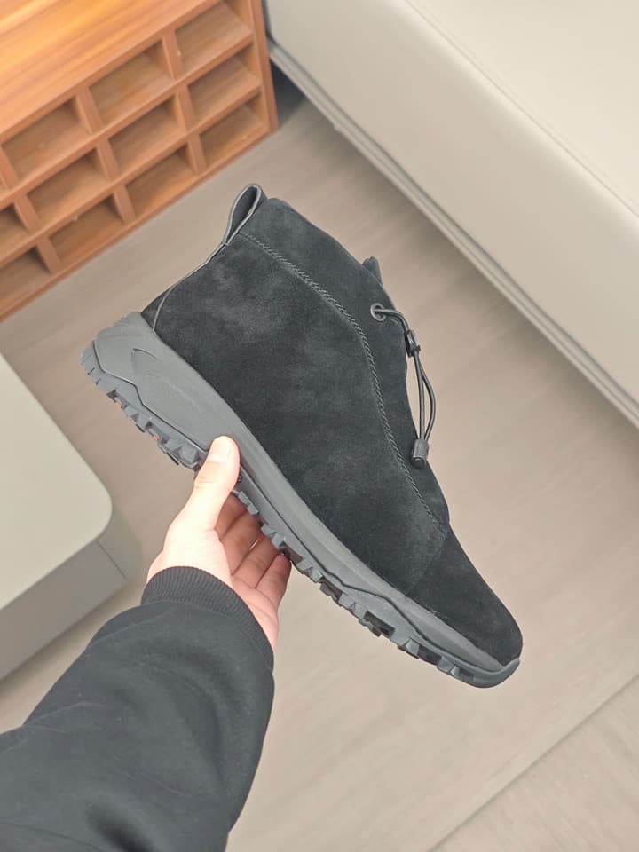 Zegna Triple Stitch™ Monte Luxury Casual Shoes in Black Leather High-top